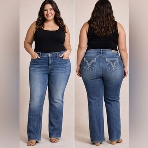 Vigoss Medium Wash Bootcut Jeans with Signature Pocket Stitching